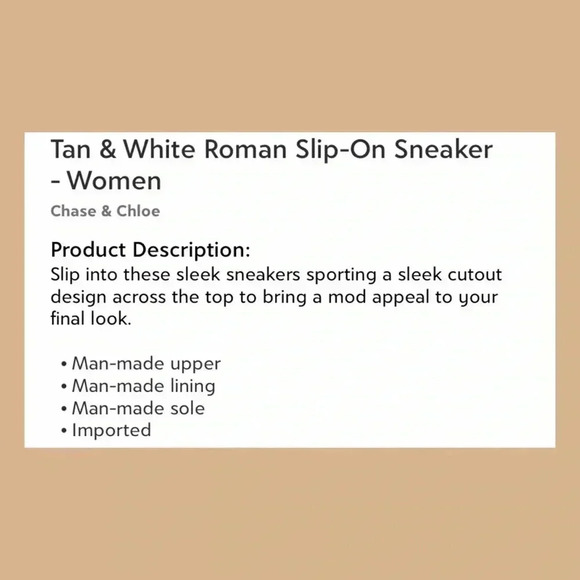 🆕Chase +Chloe Nude Slip-On Sneaker 6🆕 - Picture 11 of 11